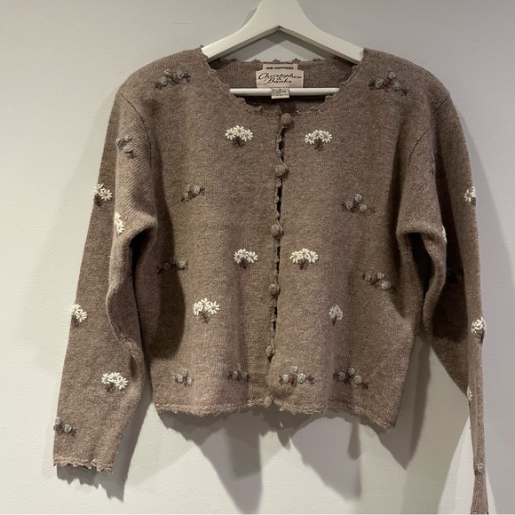 Christopher & Banks Vintage Hand Embroidered Floral design sweater - Picture 2 of 5